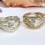 Diamond Organic Twig Engagement And Wedding Ring, thumbnail 3 of 8