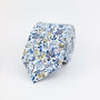 New Wedding 100% Cotton Floral Print Tie In Blue, thumbnail 3 of 6