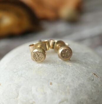 9ct Yellow Gold Moon Studs, 3 of 5