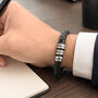 Mens Leather Bracelet With Name Beads Fathers Day, thumbnail 1 of 10