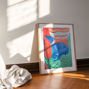 Sleeping Sighthound Whippet And Greyhound Fine Art Print, 4 of 4