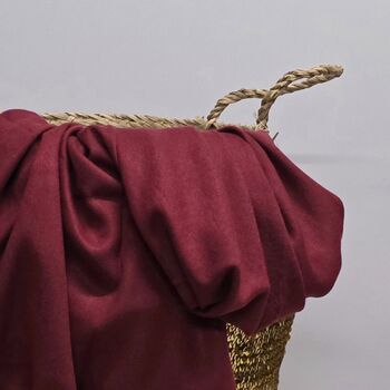 Super Soft Plain Pashmina Style Scarf In Plum, 2 of 3