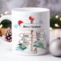 Personalised Family North Pole Four Names Christmas Mug, thumbnail 1 of 2