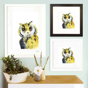 Inky Owl Illustration Print, 6 of 12