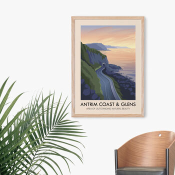Antrim Coast And Glens Aonb Travel Poster Art Print, 4 of 8