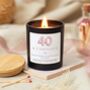 40th Birthday Gifts For Women, Personalised Candle 40 And Fabulous, thumbnail 5 of 10