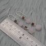 Pink Jade Red Garnet Silver Earrings, thumbnail 2 of 5