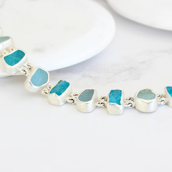 Aquamarine And Apatite Gemstone Made To Order Necklace, 3 of 4
