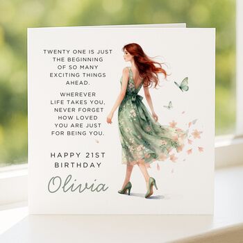 21st Birthday Card With Message For Her Or Daughter, 4 of 8