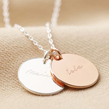 Personalised Family Names Sterling Silver Disc Necklace, 2 of 4