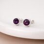 Sterling Silver February Amethyst Birthstone Stud Earrings – 7mm, thumbnail 1 of 9