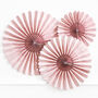 Dusty Rose Pink Party Fan Decorations X Three, thumbnail 1 of 4
