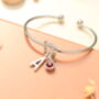 Personalised Initial Silver Bracelet Friendship Knot Cuff Bracelet, thumbnail 2 of 10