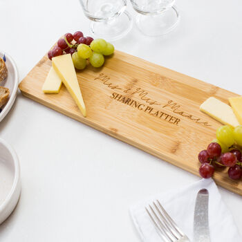 Personalised Couple's Sharing Platter Bamboo Board, 3 of 5