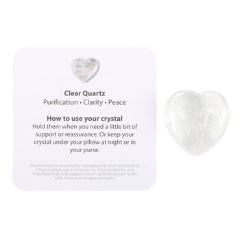 You Rock Clear Quartz Crystal Heart In A Bag, 3 of 3