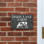 Personalised Dairy Cow Slate House Number Sign, thumbnail 1 of 2