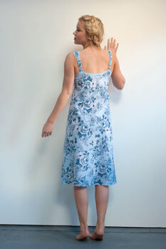 Lacey Nightie In Pink And Blue Floral Print, 6 of 7