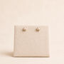 3mm Sterling Silver Gold Pearl Stud Earrings, thumbnail 3 of 5