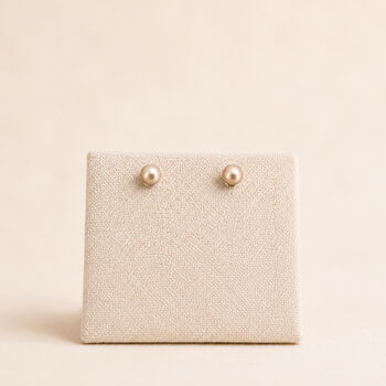3mm Sterling Silver Gold Pearl Stud Earrings, 3 of 5