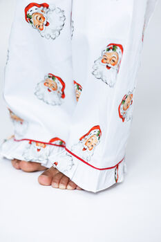 Personalised Matching Christmas Santa Print Pyjama For Mum And Child, 8 of 12