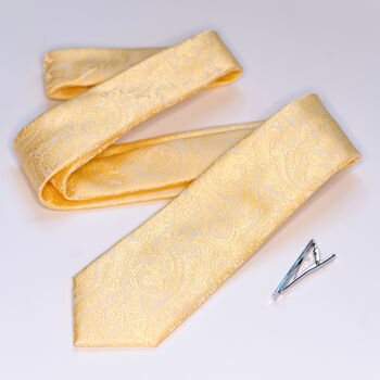 Buttercup Yellow Wedding Tie Sock Set Groomsmen Gift, 7 of 9