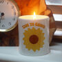 Personalised Crochet Print Sunflower Candle, thumbnail 2 of 3