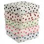 Hand Painted Linen Floor Cushion Cube In Polka Dot Print, thumbnail 2 of 12