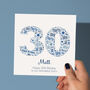 Blue Star Personalised 30th Birthday Card, thumbnail 1 of 5