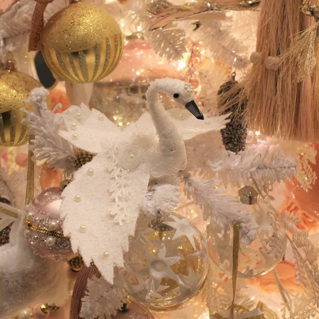 Flying Swan Christmas Decoration By Little Ella James