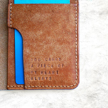 You Carry A Piece Of My Heart Always Leather Wallet In Brown, 2 of 3