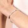Cool Tone Semi Precious And Pearl Beaded Bracelet In Gold, thumbnail 2 of 4