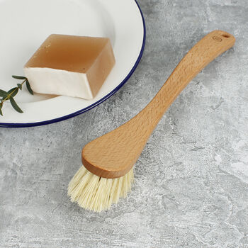 Sustainable Wood Shaped Dish Brush With Plant Bristles, 2 of 7