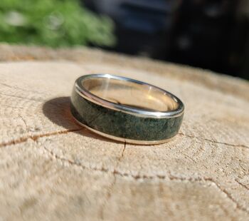 Silver Ring With Westmorland Green Slate Inlay, 8 of 9