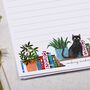A5 Personalised Letter Writing Paper Cat And Bookshelf, thumbnail 2 of 4