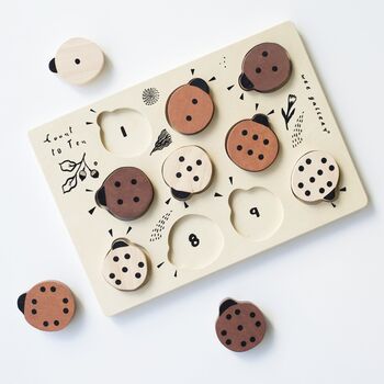 Wooden Tray Puzzle Count To 10 Ladybirds, 3 of 5