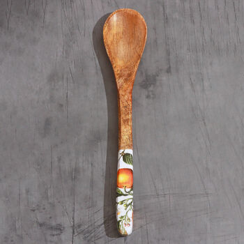 G Decor Wooden Salad Serving Spoons With Orange Print, 6 of 6