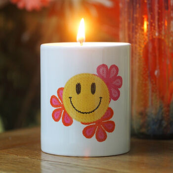 Personalised Crochet Smiley Candle, 3 of 6