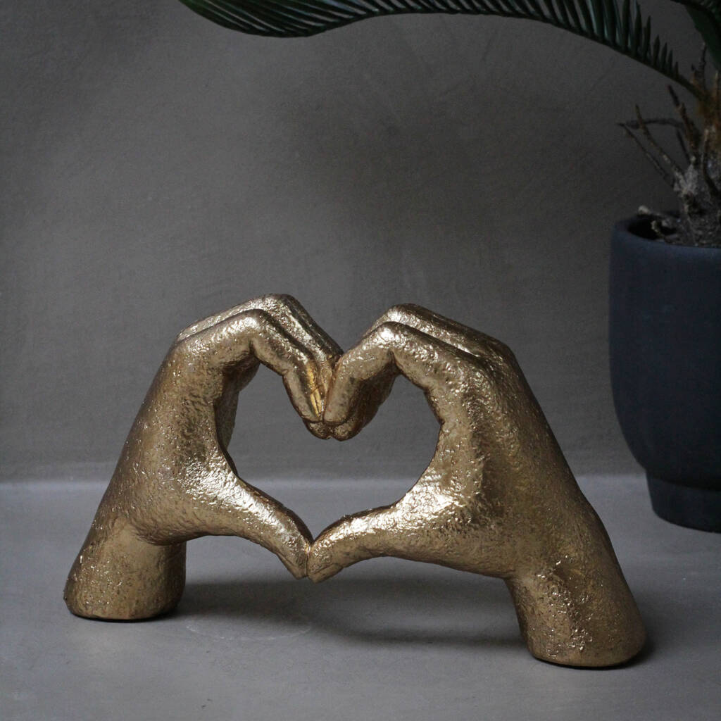 Gold Heart Hands Ornament, 1 of 3