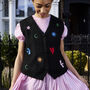 Astrology Embroidered Knit Sleeveless Vest, thumbnail 4 of 10