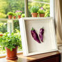 Hand Sculpted Ceramic Kitchen Wall Art: Purple Peppers, thumbnail 3 of 7