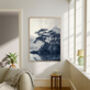 Japanese Light Blue Japandi Tree Landscape Art Print, thumbnail 2 of 2