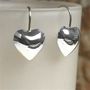 Classic Large Heart Earrings In Sterling Silver, thumbnail 1 of 3