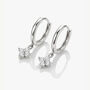 Gold Or Silver Hoop Earrings With Flower Charms, thumbnail 4 of 6