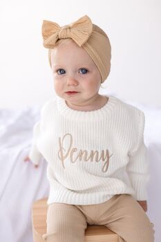 Embroidered Personalised Name Knitted Jumper, 2 of 10