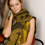 Geometric Woven Scarf – Mustard, Olive And Beige, thumbnail 4 of 9