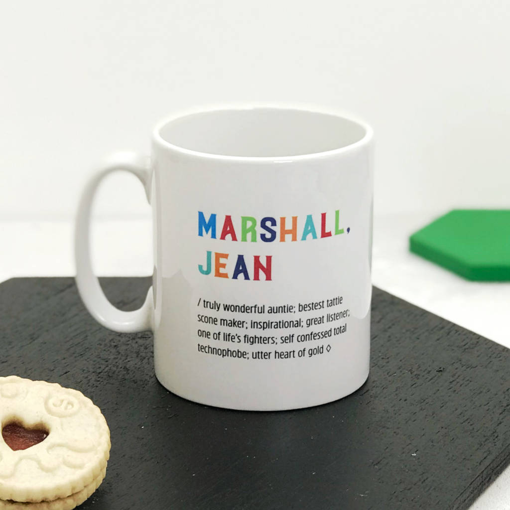 Personalised Dictionary Definition Colourful Mug By XOXO