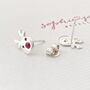 Personalised Sterling Silver Rudolph Reindeer Christmas Earrings, thumbnail 2 of 3