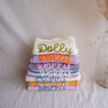 Handmade Personalised Daisy Name Cardigan, 3 of 5