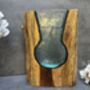 Huge Heavy 31cm Molten Glass Wedge Vase On Teak Root Flower Holder, thumbnail 5 of 12