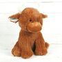 Personalised Highland Cow Brown Large Soft Plush Toy, thumbnail 1 of 7